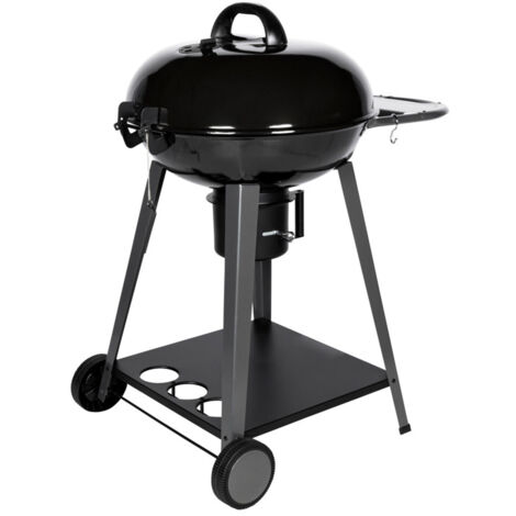 Barbecue charbon YUTAN – Cuve acier émaillé Ø 57 cm – Hauteur de cuisson 79 cm – Pour 8 à 10 personnes – Bac récupérateur de cendres – Somagic
