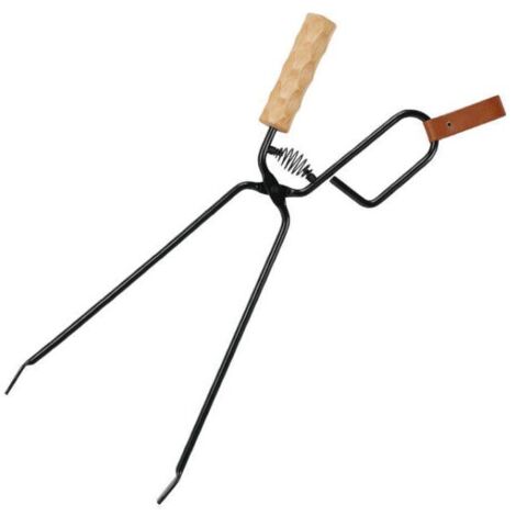 Barbecue Charcoal Cink ergonomique Poignée Cheminée Tong Pince de charbon de bois de fer