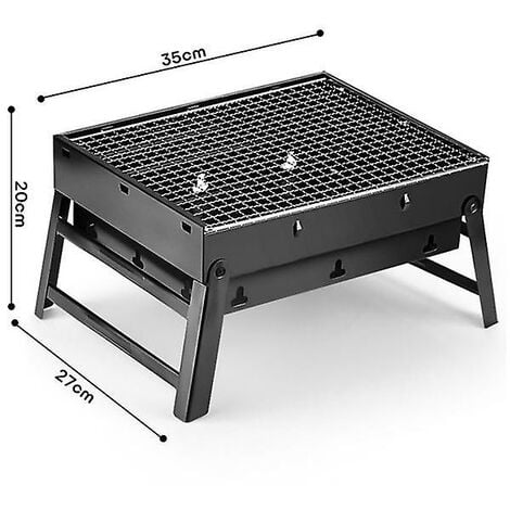 Outsunny 2 Burner Propane GAS Grill Outdoor Portable Tabletop BBQ with Foldable Legs, Lid, Thermometer for Camping, Picnic, Backyard, Black