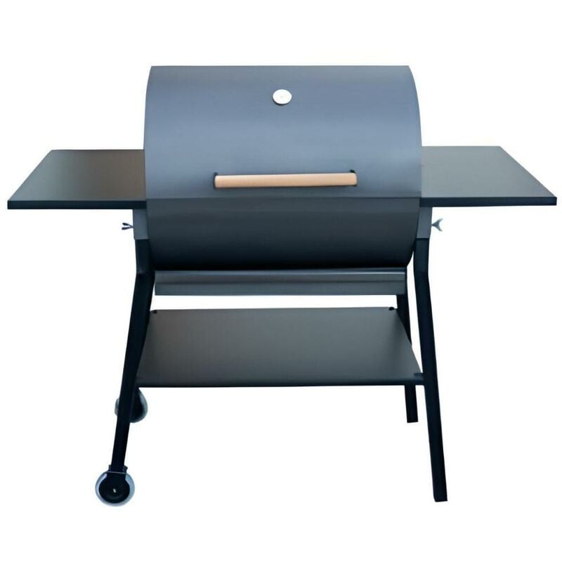 Visiodirect - Barbecue courbé roues en Zinc coloris Gris - 67 x 28 x 50 x 100,6 x 30 cm