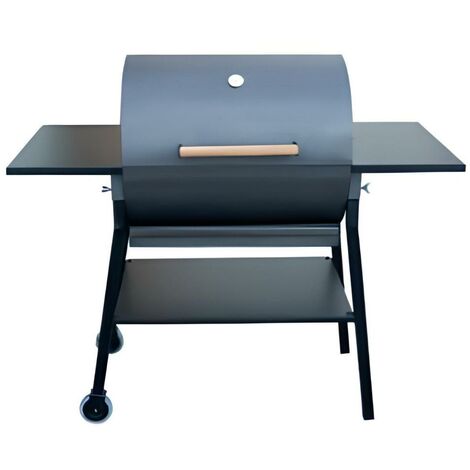 Barbecue courbé roues en Zinc coloris Gris - 67 x 28 x 50 x 100,6 x 30 cm