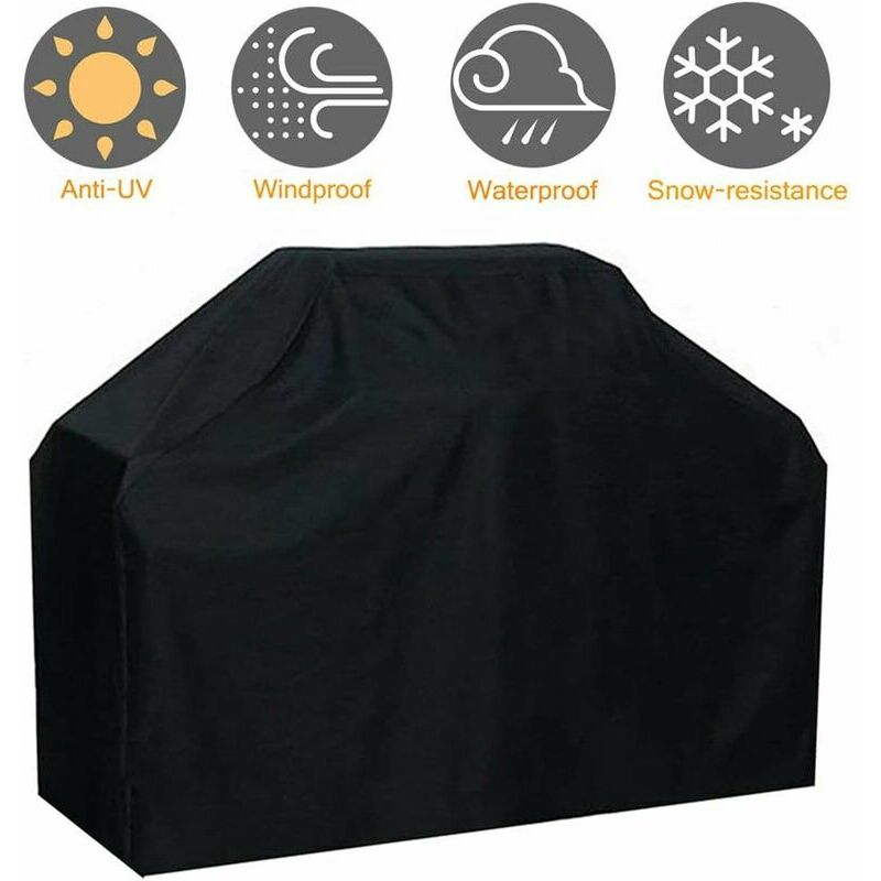 Barbecue Cover in Waterproof and Windproof Oxford Fabric Fade Resistant for Weber, Brinkmann and most barbecue shelves. 145 x 61 x 117 cm