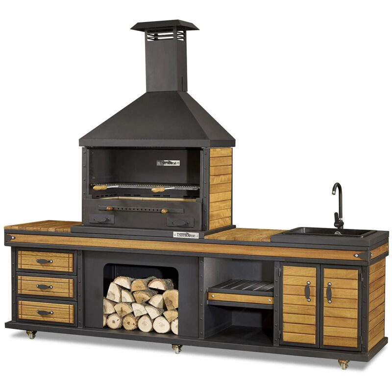 Azura Home Design - Barbecue cuisine d'été Appolo large + évier