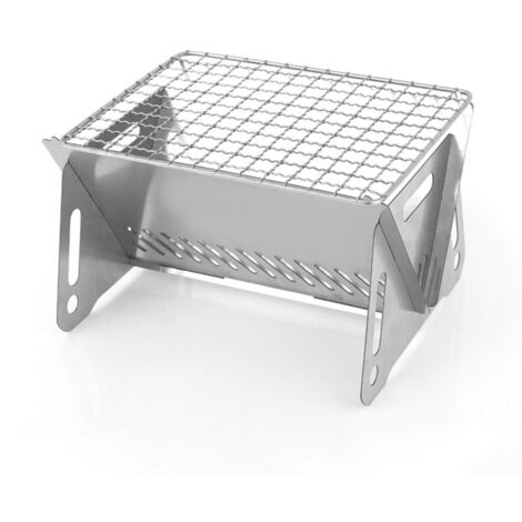 Barbecue da campeggio in acciaio inossidabile portatile, pieghevole e rimovibile, ideale per picnic, escursioni, spiaggia e feste in terrazza.