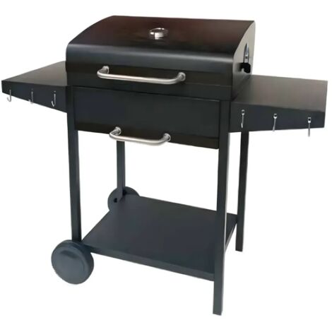 Barbecue da Esterno 118,5x61x102H cm a Carbonella Nero Acciaio Smaltato