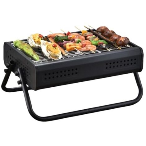 Barbecue de Camping, Barbecue de Table au Charbon de Bois avec poignée, Barbecue Portable, Barbecue d'extérieur pour Camping, Pique-Nique, Barbecue d'extérieur