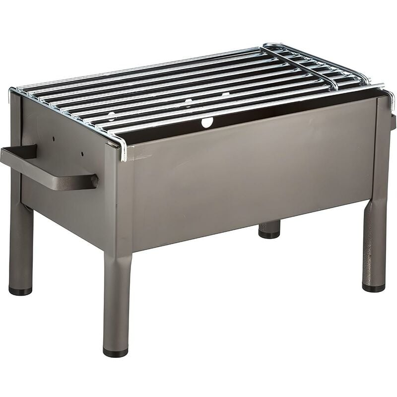 Visiodirect - Barbecue de Table en Zinc coloris Gris - 34 x 23 x 21 cm