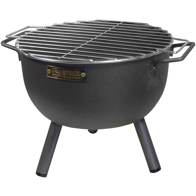 Imex El Zorro - Barbecue De Table Ronde Avec Gril En Acier Zing Blanc Ø30x28cm .
