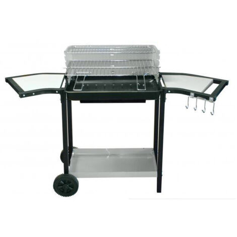 Barbecue Double Grille et Repose-plats sur Roulettes