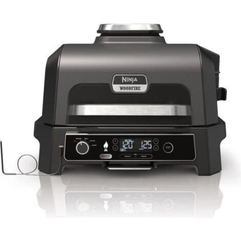 Barbecue Electrique - Grillade  électrique et fumoir NINJA - Woodfire Pro XL OG850EU - 4 programmes de cuisson - Thermosonde intégrée