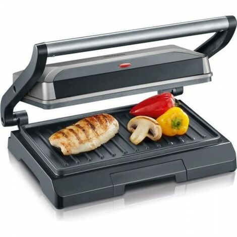 Barbecue Electrique - Grillade SEVERIN - Grill Electrique KG2394 - Surface cuisson 23x14,5cm - Plaques anti-adhésives - 800W
