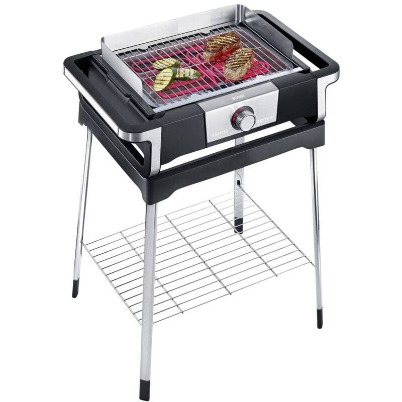 8117 Elettrico Griglia 2 zone grill Nero, Argento - Severin