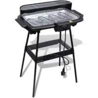 Barbecue elettrico rettangolare da giardino con grill e supporto