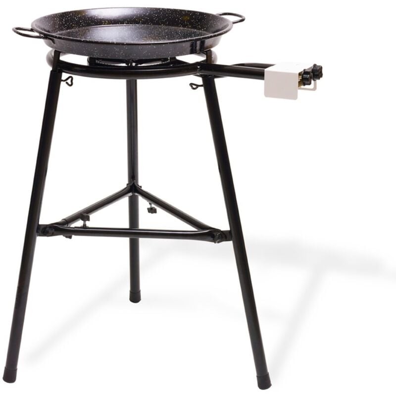 Wellhome - Barbecue en métal black 45x45x84 cm pour poêle émaillée - Avec brûleur double anneau - Noir