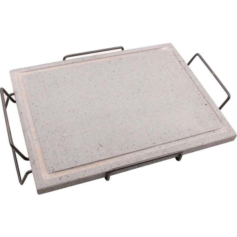 Koem - Barbecue en pierre ollaire 30x40 cm avec cadre sure'leve' et poigne'es pour barbecue a' lave