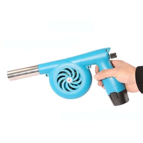 Barbecue extérieur camping souffleur électrique rechargeable grand vent petit souffleur (bleu)-