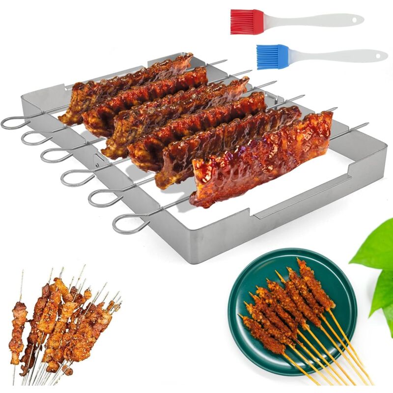 Barbecue extérieur en acier inoxydable, barbecue de plage portable, ustensiles de barbecue, 36x24.5cm