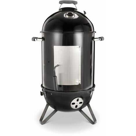 Barbecue fumoir au charbon de bois Ø44cm – Jacques – Smoker premium avec aérateurs, fumoir, gril, boite de fumage, noir - Noir