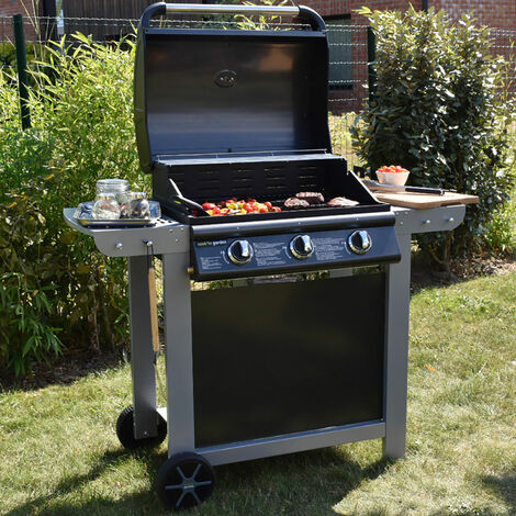 Cook'in Garden Barbecue au gaz FIESTA 3 3 brûleurs avec Cook'in garden Barbecue gaz mixte Grill Plancha FIESTA 3