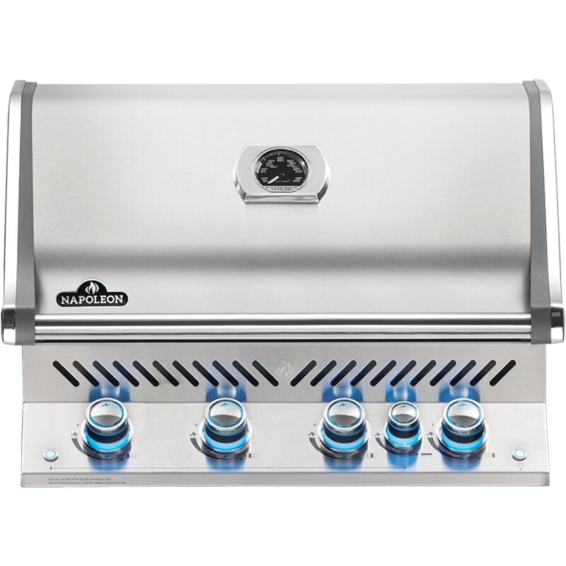 Napoleon - Barbecue à gaz encastrable Prestige Pro 500 inox 3 brûleurs + Sizzle Zone + brûleur arrière