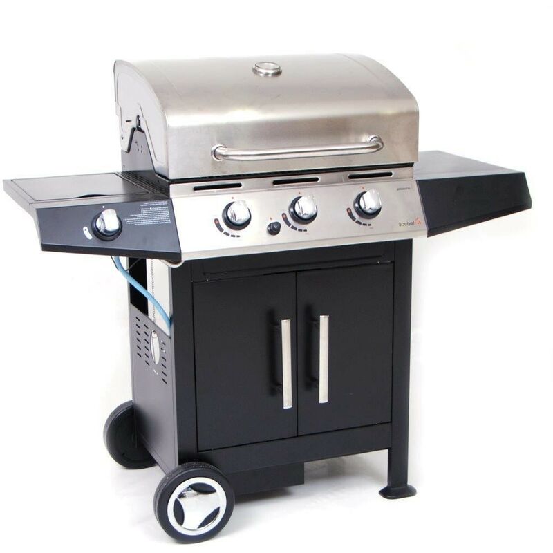 Barbecue bbq golosone 3 g45129 gas acciaio 3 bruciatori fornello pietra lavica