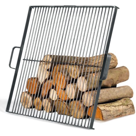 Barbecue Griglia in Acciaio Naturale 44x44 cm per Braciere da 60 cm