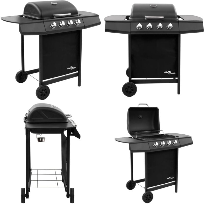 Barbecue gril à gaz avec 4 brûleurs Noir - barbecue à gaz - barbecues à gaz - Home & Living - Noir
