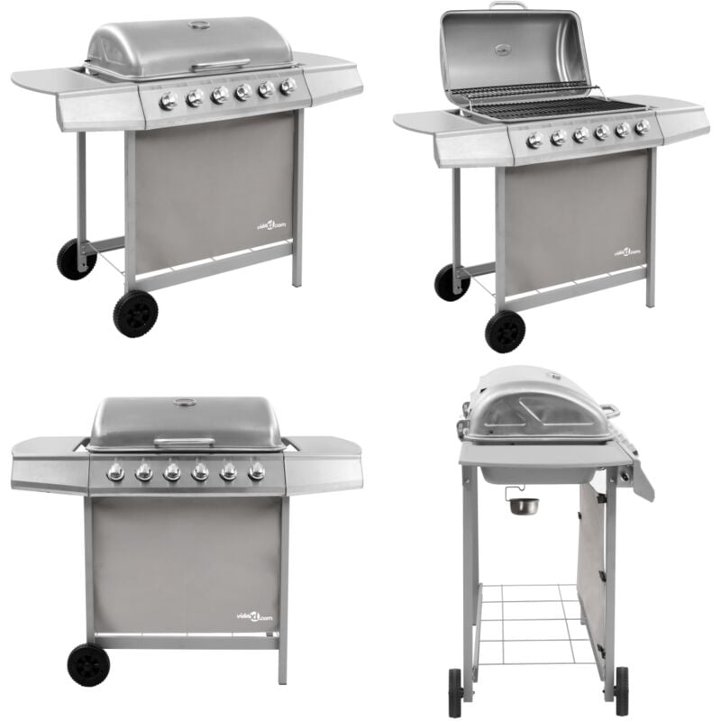 Barbecue gril à gaz avec 6 brûleurs Argenté - barbecue à gaz - barbecues à gaz - Home & Living - Argent