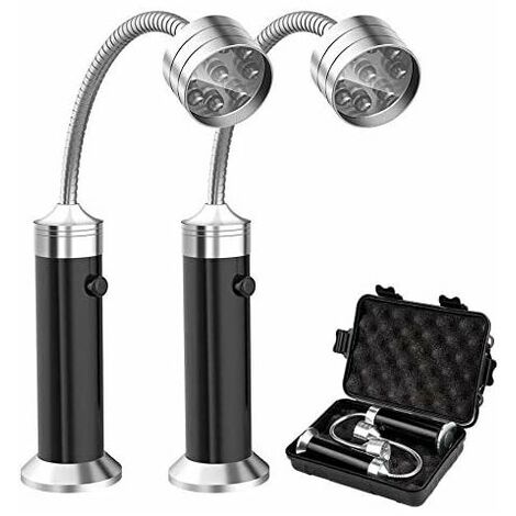 Barbecue Grill Light, 2 Pieces Magnetic 360 Degree Adjustable BBQ Light Weatherproof Outdoor Grill for BBQ, Camping, Party