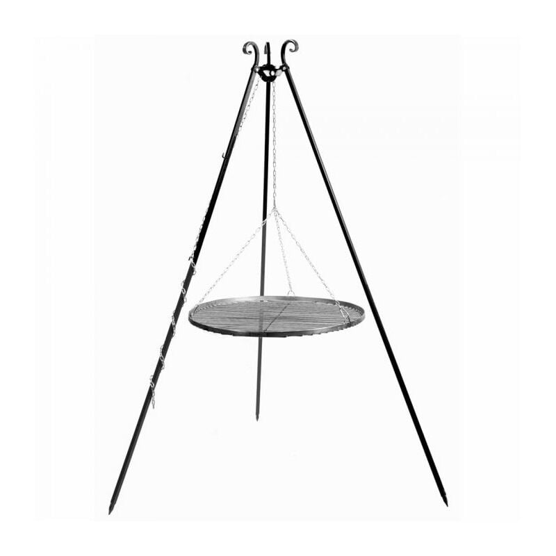 Trépied avec grille à rôtir suspendue, acier, pliable Cookking 22008