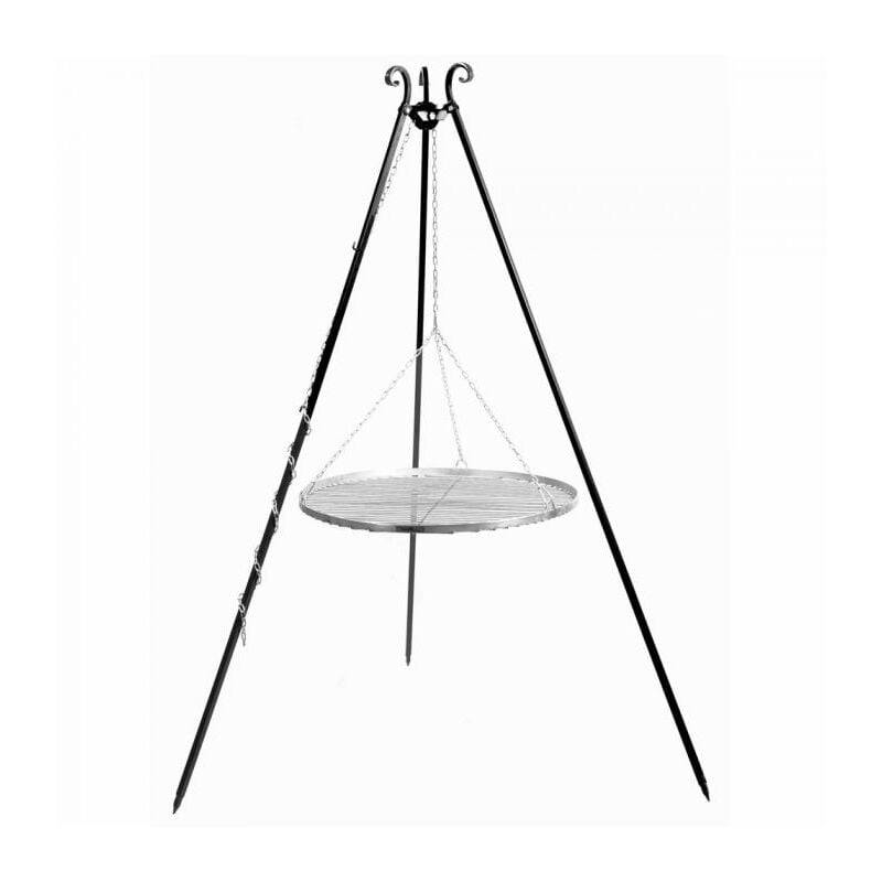 Cookking - Grille de barbecue suspendue à un trépied, 50cm de diamètre, pliable 21010