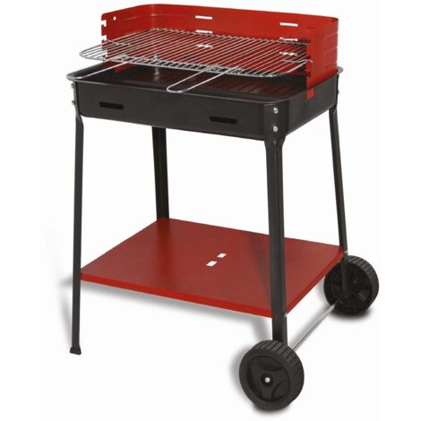Barbecue in acciaio Flavia con ruote cm 45x35x80h
