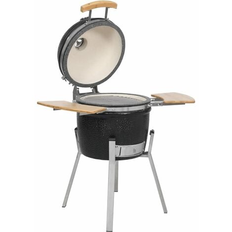 Barbecue a legna pieghevole, con ruote, graticola in acciaio, 50x50xh.78 cm