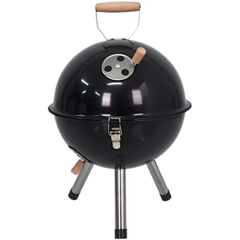 Barbecue Kugel-Tischgrill Campinggrill Picknickgrill Holzkohlegrill Standgrill - schwarz