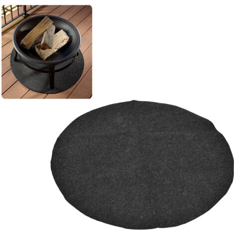 【Barbecue Mat】 Tapis de Sol de Protection Grill Anti-Feu Noir PET+PE Réutilisable 68cm Rond [Paillasson Grill Pare-Flammes] Tapis Anti-Adipeux Lavable Nylon