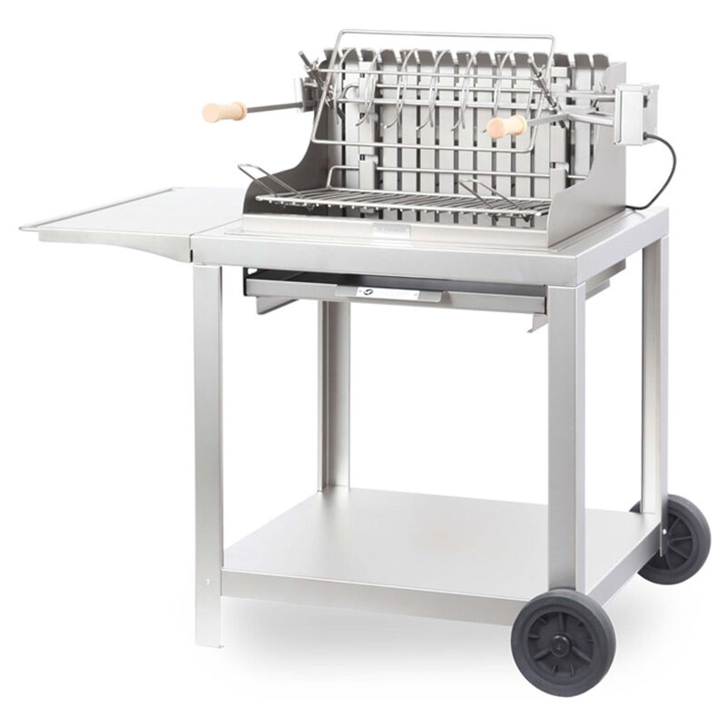 Le Marquier - Barbecue à charbon Exclusive Mendy + Chariot - Inox
