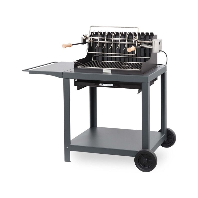 Le Marquier - Barbecue à charbon + Chariot Exclusive Mendy 54 x 32 - Ardoise