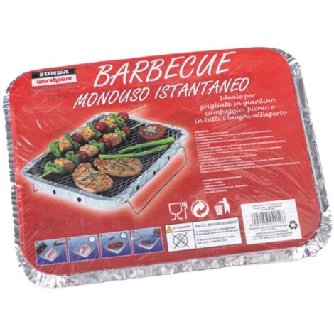barbecue monouso istantaneo con base in alluminio