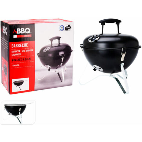 Barbecue Nero con Coperchio, ø 34 x 37 cm