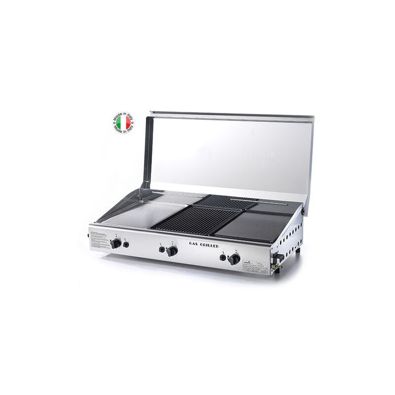 Ompagrill - Plaque de cuisson double en fonte au gaz naturel 4070 - 40x43 cm