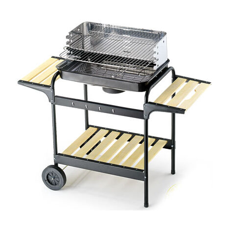 Barbecue Ompagrill in acciaio verniciato con griglia di cottura e reggi brace 58x38 cm