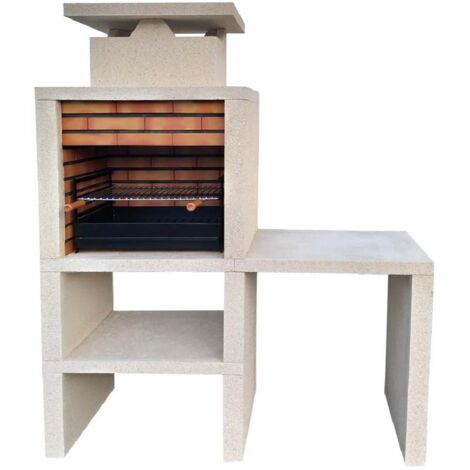 Barbecue pierre et brique avec plan de travail Sintra - revêtement pierre