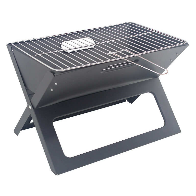 Barbecue pliable, avec charbon et foyer, pour camping et pique nique,noir