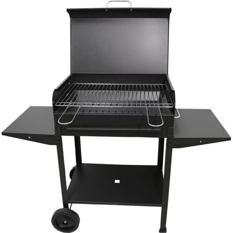 Barbecue Polifemo avec structure en acier Grille a' charbon re'glable avec e'tage'res