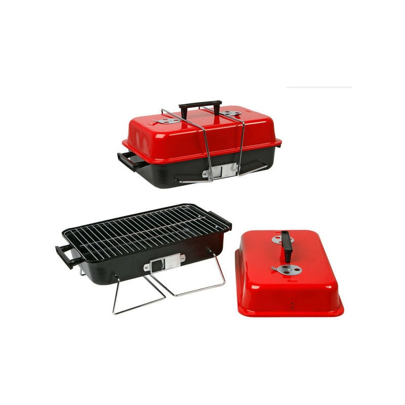 Barbecue Portable 43 x 25 x 23 cm Rouge/Noir