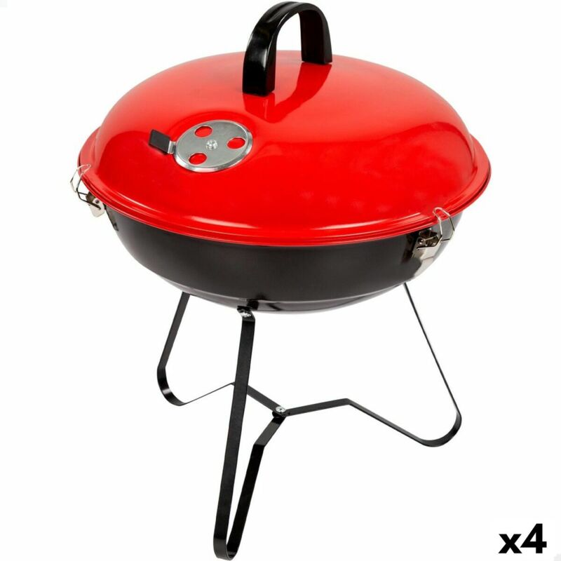 Aktive - Barbecue portable Métal émaillé ø 36 cm 36 x 44 x 36 cm (4 unités) Rouge