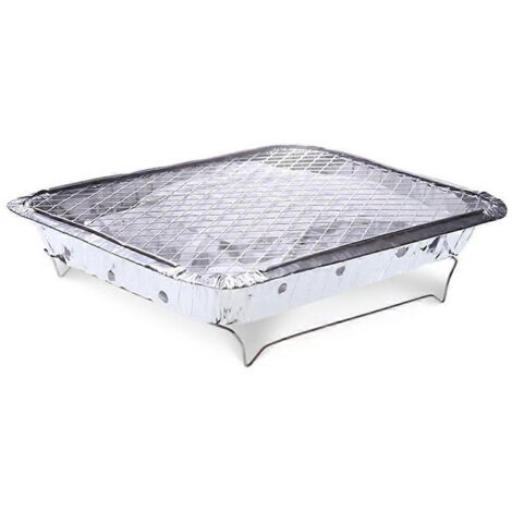 Barbecue portable avec charbon de bois et papier aluminium jetable pour la maison et l'extérieur