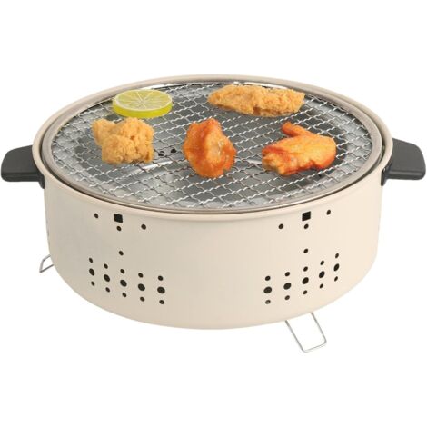 Barbecue portable - Barbecue à charbon de bois - Grille de cuisson ronde