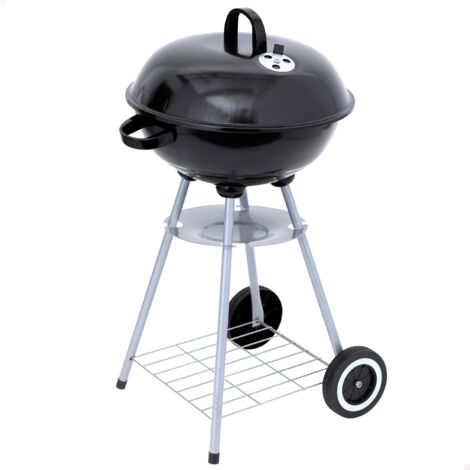 Barbecue Portable Charbon Bois Double Grille Diamètre 44 cm Noir - AUTRES