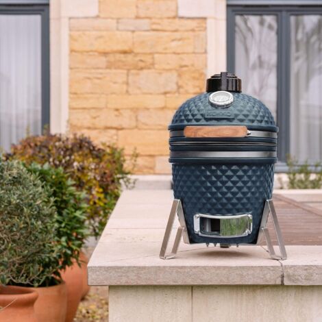 Barbecue portable Kamado Little Kokko 13' – Dimensions 31x45cm – Grille 26cm – Capacité 2 à 4 personnes – Trépied inox inclus